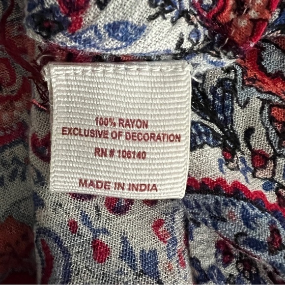 Pinky Kimono Women's Large Open Front Tassels Paisley Boho Cover Up Lightweight - Picture 8 of 11